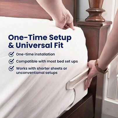 1 Set Of 4 Invisible Bed Sheet Holders, Seamless Fasteners, Equipped With Durable Polypropylene Clips, White, Secure Fit To Prevent Shifting And Sliding, Suitable For All Bed Sizes, Including Extra Grip Design For Headboard And Side Walls