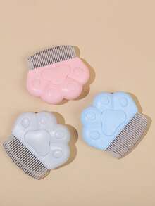 贝壳宠物梳，猫毛刷，宠物美容刷，清洁用品，狗刷，不锈钢去毛自清洁刷 - 彩色 - 查看 4