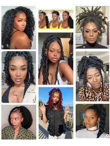 African Marley Braid Giant Handmade Faux Locs Crochet Curly Dreadlocks Fluffy Braids African Style Synthetic Wig - Multicolor - View 7