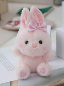 4个15厘米/5.90英寸复活节兔子毛绒玩具，可爱动物兔子带蝴蝶结，填充动物玩偶，装饰创意礼物，适合儿童生日派对、家居装饰、女孩房间装饰 - 彩色 - 查看 14