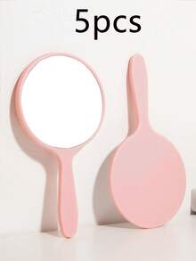 1pc/5pcs/10pcs/50pcs Handheld Compact Mirror, Portable For Makeup Touch-Ups, Travel Essential, Student Dorm Vanity Mirror,Giveaways,Travel,Cheap Stuff,Travel Essential - Pink - View 12