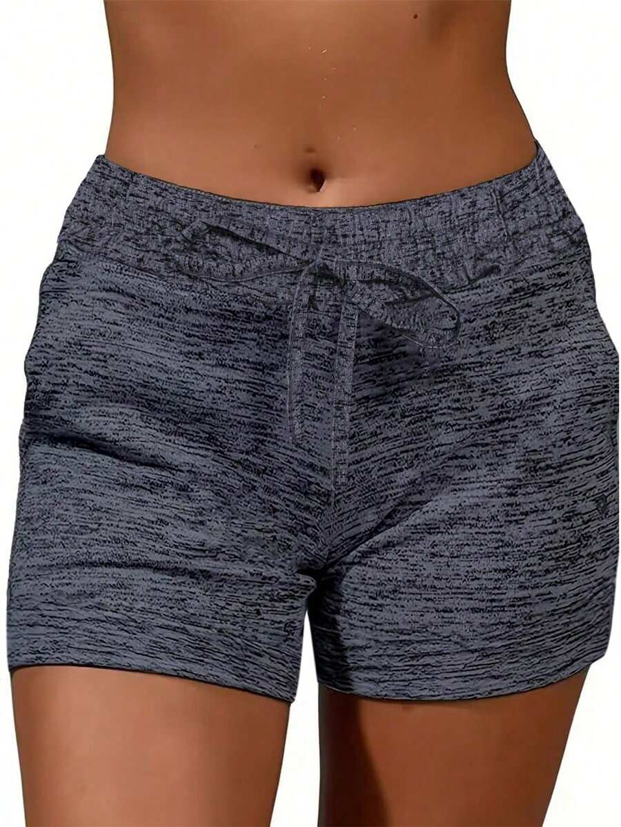 European And American Style Women Fashion Sexy Solid Gray Beach Sports Shorts - Grey - View 1