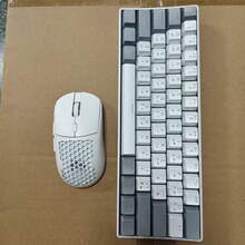 CHANGXIE 60% Compact Wired Keyboard, 61 Keys RGB Backlit Mini Portable Membrane Keyboard For Windows PC, Laptop And Gaming, Arabic Layout - S61 White/Grey + M32 White - View 6