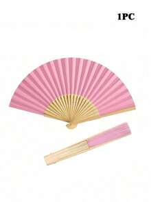 1/5/10/20pcs Retro Handheld Folding Paper Fans, Portable Bamboo Fans, Perfect Summer Accessory To Keep Cool And Fashionable, Suitable For Parties And Events - Pink - View 12