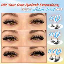 Spiky Volume Lash Clusters 300Pcs D Curl 10-18mm DIY Manga Lashes - Fluffy & Thick Individual Eyelash Extensions - Cactus Bloom - View 5