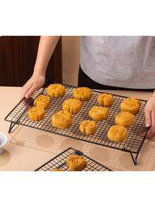 2pcs/1pc Stackable Baking Cooling Rack With Foldable Folding Legs For Cooking, Baking, Drying, Grilling, Cookies, Pizza, Cake, Easy To Clean Stackable Cooling Rack - Multicolor - View 7