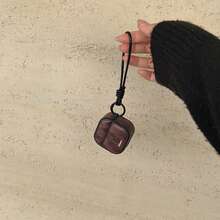 Vintage Magnetic Leather Gradient Amber + Black Cord Earphone Case Compatible With AirPods Pro 2, Cute Minimalist Design For AirPods 3/4, 1/2 Protective Cover