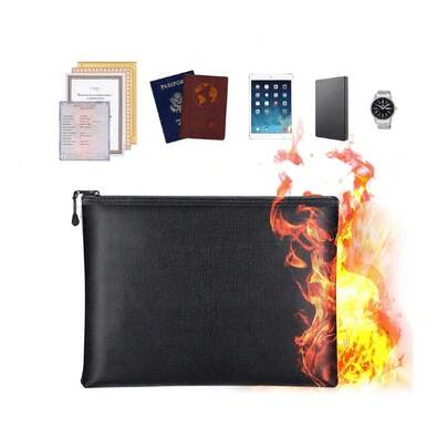 Bolsa a prueba de fuego para documentos, monedero impermeable, bolsa de almacenamiento a prueba de fuego con cremallera para efectivo, documentos, sobres, adecuada para oficina en el hogar, regalo de Navidad, bloqueo con contraseña para almacenamiento seguro de fondos