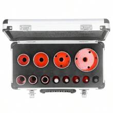 Kit, M14 Heavy Duty Brazed Opener With Carrying Case, 11 Hole Size With 68 50 45 35 28 25 20 12 10 8 6mm, Professional Hole Opener Ceramic Tile Marble - Silver - View 6