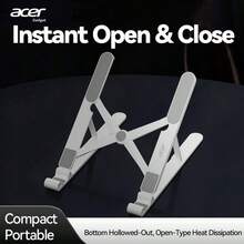 Acer 【宏碁官方正品】AMS026 笔记本电脑支架，8 档高度可调，可折叠，便携，符合人体工学设计，节省空间，经久耐用且稳定 - 白色 - 查看 2