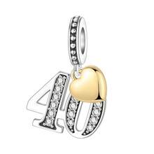 CYMYSS 1pc Fashionable Numeral Pendant, Silver-Plated Copper With Cubic Zirconia, Heart Accent, Birthday/Anniversary Gift For Women - Multicolor - View 18