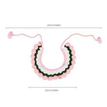 Handmade Knitted Pet Collar & Hat Set, Soft Yarn, Flower Design, Cat & Dog Accessories, Photo Props
