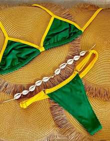 Brazilian Women's Bikini Beachwear Summer Comfort, Style And Perfect Fit Brazilian Bikini, Women's Beachwear, Women's Bikini, Summer Bikini, Comfortable Bikini, Stylish Bikini, Beachwear, Bikini For The Beach, Bikini For The Pool, Summer Look, Beach Clothes - 綠色 - 查看 2