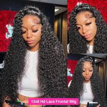 NARNI 360 Lace Front Wigs Human Hair Hidden Strap Deep Wave Lace Frontal Wig Pre Plucked Drawstring Wig Human Hair 250 Density 13x6 HD Lace Front Wig 100% Brazilian Virgin Wear And Go 5x5 6x4 Glueless Curly Lace Closure Human Hair Wigs For Women Natural Black Color - Natural Black - View 9