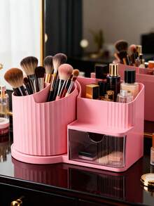 1个旋转抽屉收纳盒，分格收纳盒，旋转分格收纳盒，化妆品展示架，化妆品收纳展示托盘，桌面收纳展示盒，化妆品收纳盒，化妆品收纳箱，珠宝托盘，收纳，整理，整理器，梳妆台香水收纳盒，化妆刷架，化妆刷收纳架，房间收纳整理 - 彩色 - 查看 6