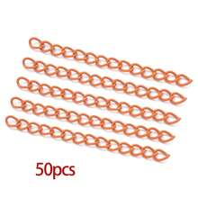 50pcs Colorful Chain Extender For Jewelry Making Spray Paint Iron Tail Extender Chain Necklace Bracelet Extension Chain For Necklace Bracelet Earring Jewelry Making Finding - Multicolor - View 9