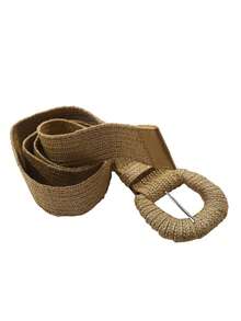 1件手工编织带扣，草编装饰腰带，简约时尚百搭的连衣裙腰带 - 彩色 - 查看 9