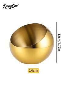 Dengcoo 1件不锈钢餐盘，斜边碗，甜点碗，蛋糕碗，布丁船和小吃盘，适合节日招待客人、派对聚会和花园下午茶 - Bowl - 查看 12