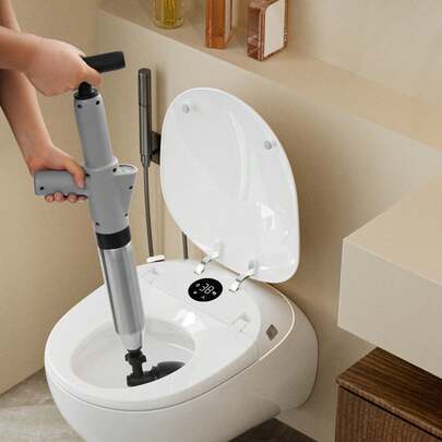 Multi-Function Toilet Plunger With Inflatable Pressure System – Includes Toilet, Sink, And Drain Heads, Manual Operation, Easy To Use, Portable & Durable