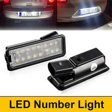 2pcs LED License Plate Lights With CAN-Bus, Fit For Golf 4/5/6/7/6R, Passat B6/CC, Lupo, Polo, Scirocco, And SEAT Altea XL (2004-2015), Ibiza, Leon 2, Exeo, Toledo, III Sedan (2008-2015), As Well As 911 (997/991/992) (2005-2021), Cayenne, 958, 918, Macan.
