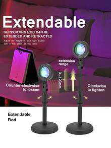 3 Pcs Remote Control Romantic Sunset Projection Lamp, 16 Color Modes Remote Switch, 180° Rotation, Large Expandable, USB Powered Sunset Projection Light, Suitable For Photography/Selfie, Party, Living Room, Bedroom, Wedding Decor (Small/Medium/Large) - Multicolor - View 11