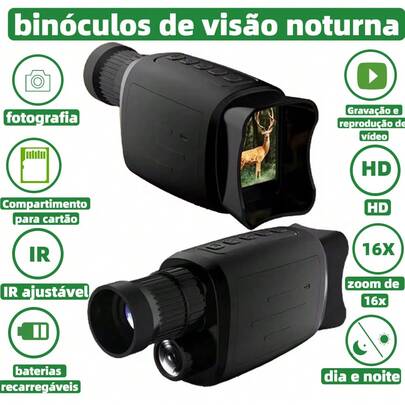 16X Monóculo Noturno Infravermelho Com 300 M De Alcance Monoculo Visão Noturna HD Dispositivo Dual Use Câmera Monocular  LAY-AC500