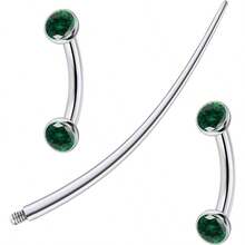 F136 Titanium 16g 6/8/10mm Eyebrow/Rook/Snug/Vertical - Labret/VCH/Snake - Eyes/Anti - Tragus/Christina/Daith/Belly - Button/Bridge/Hood/Surface Curved Barbell Piercing Jewelry Women Men - 6 mm (1/4 inch) + Màu xanh lá cây - Xem 2