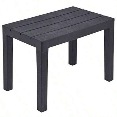 Black Plastic Garden Outdoor Table/Bench Furniture - 100% Weatherproof