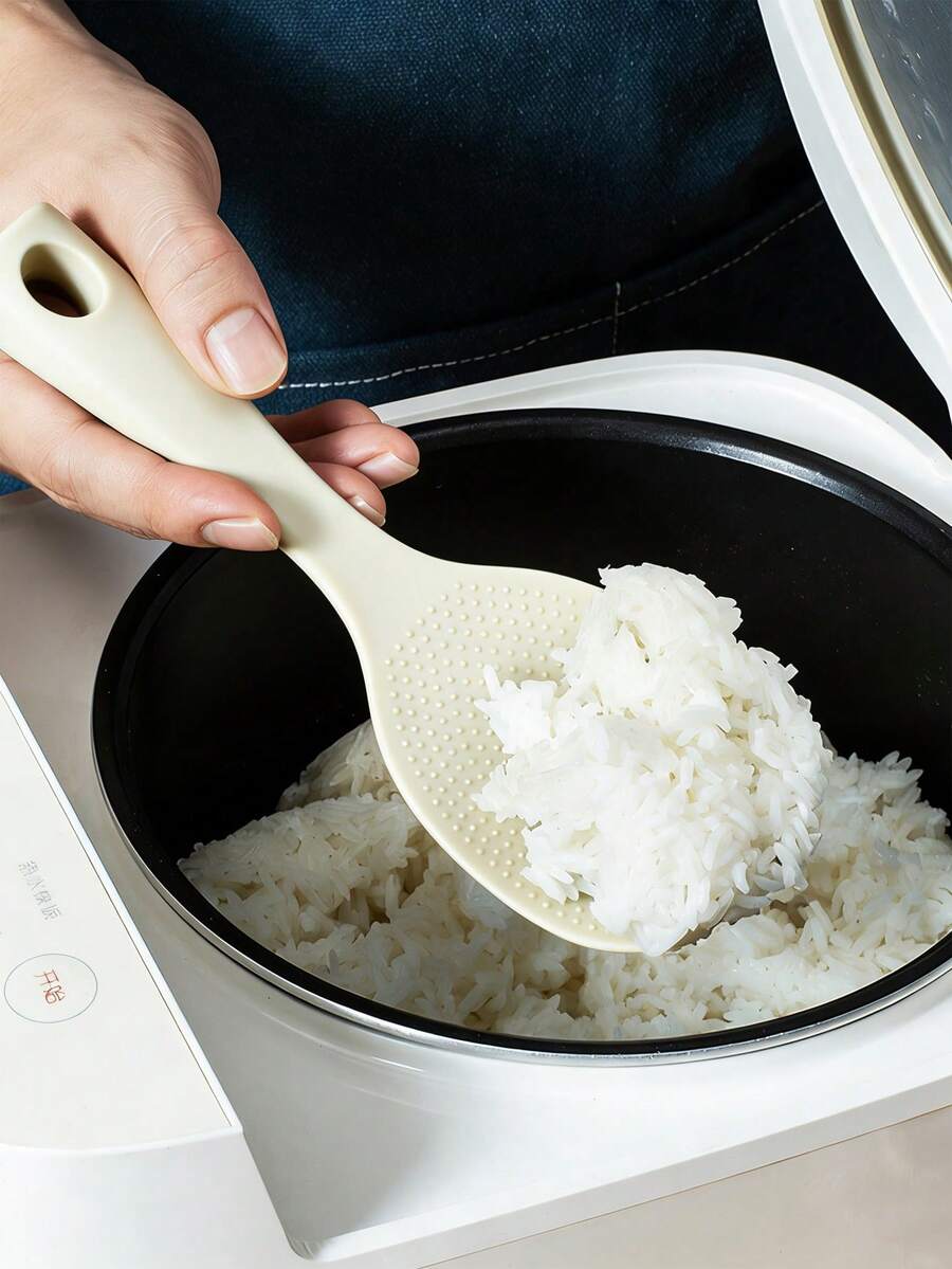 1pc Stand Rice Paddle Spoon,Rice Spoon Paddle Standing, Rice Spoon, Silicone Rice Spoon, Rice Spoon, Non Stick Rice Spoon,Rice Spatula Cooker Server,Stir Spoon, Salad Stir Spoon, Kitchen Supplies