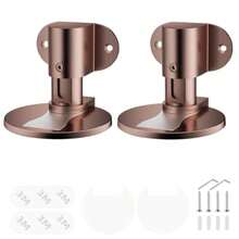 2 Pcs Tope de  o Topes para  Sin drar Tope de  o de Piso Silencioso Door Stop de ura Ajustable para el ogar la Oficina el Dormito Marrón Rojizo - MarrónRojo - Ver 1