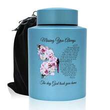 60磅小型骨灰瓮，适用于成人、人类、宠物骨灰，装饰性纪念迷你骨灰瓮，适用于男性、女性、儿童、情侣、猫、狗的遗骸 - 彩色 - 查看 6