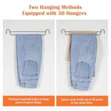 OYEAL - Pantalones con ruedas para pantalones rodantes soporte  para pantalones con 30 perchas para pantalones de ahorro de espacio con ruedas para jeans bufandas y pantalones - Negro11 - Ver 4