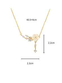 1件S925纯银浪漫花朵项链，女士简约时尚小众设计高端精致花卉锁骨链礼物