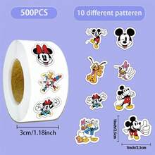 500pcs/Roll Cartoon Stitch Shaped Waterproof Stickers, Suitable For Office Supplies, School Items, 2026 New Year Gift - Multicolor - View 2