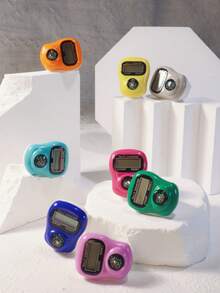 1个/5个/10个装新款计数器，适用于斋月、圣诞节、万圣节、节日、祈祷、居家使用、缓解压力、健身、瑜伽、仓库盘点、戒指计数器、电子计数器、中东阿拉伯语款、便携式指环计数器，佩戴于手指，操作简便。本产品采用纽扣电池供电（已内置纽扣电池）。 - 彩色 - 查看 1