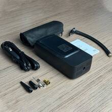 SUITU 150 Psi 无线便携式空气压缩机，带数字压力表和 LED 应急灯，适用于摩托车、自行车、充气床垫、汽车轮胎、球类等。（有线版不含电池；无线版配备 7.4V 2000mAh 锂离子电池。） - 有線/無線 - 查看 13