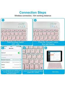 AKKHOO Wireless Bluetooth Keyboard & Mouse Combo, Compatible With IPad, Computer, Phone, Tablet, Rechargeable & Silent, Mini Keyboard Mouse Set - Dark Green - View 9