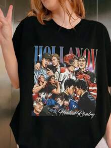 Heated Rivalry Vintage Tee, Heated Rivalry Hockey Fan Vintage T-Shirt , Hockey Romance Fan TShirt, Hollander Rozanov Love Teet For Women's And Men's - màu đen - Xem 1