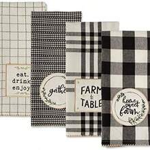DII Home Sweet Farmhouse Kitchen Collection, Juego de paos de Cocina, 18 x 28 Pulgadas, Negro, 4 Unidades - Juego de 1 paño de cocina negro + 1 paño de cocina, 45 x 71 cm - Ver 5