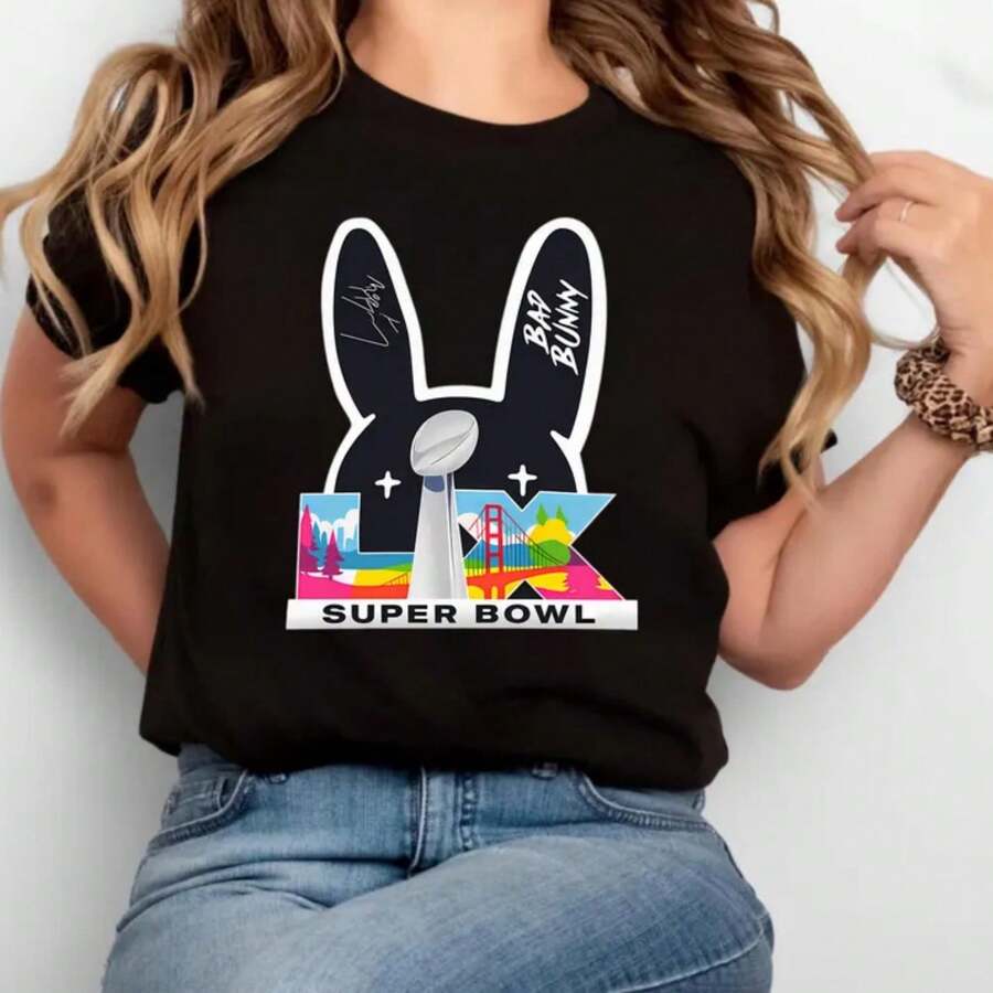 Benito Bowl Bunny Shirt, Bowl Bunny LX Shirt, Puerto Rico Music Gift, Here For The Benito Bowl Unisex Tee - 黑色 - 查看 1