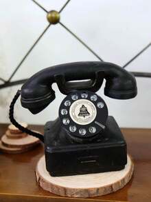1pc Classic Retro Telephone Replica: This Retro Telephone Showcases The Elegant Aesthetics Of Communication, Transporting You Through Half A Century, Just To Speak With You. It Is Both A Nostalgic Antique Telephone Prop For Photography, As Well As A Perfect Home Decor Piece For Living Rooms, Offices, Bedrooms, Bookshelves And Desktops. It Also Makes A Unique Gift For Halloween, Christmas And Thanksgiving. - Black Retro Phone Type a - View 8