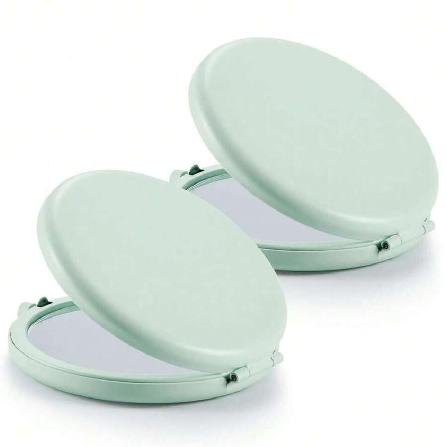 Compact Mirror For Purse, Pack Of 6 Double-Sided 1X/2X Magnifying Metal Pocket  Mirrors(Round, Cyan),39799273 - Soft Pink - View 1