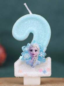 艾莎公主系列生日蜡烛，派对氛围蜡烛，生日派对礼物，0-9数字生日蜡烛 - 彩色 - 查看 14