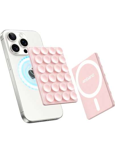 Magnetic Suction Phone Mount For MagSafe Case, Silicone Octo Cup Buddy Sticky Grip Holder For , Removable Hands-Free Selfie/Video For  Iuencers, Women Gift, Light Pink,39828486