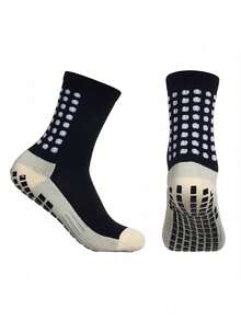 1/4-Pair Soccer Socks With Towel-Sole Socks, Adult Training Socks With Adhesive Finish, Non-Slip, Breathable, Sweat-Absorbing, White Mid-Calf Socks - Nhiều màu - Xem 10