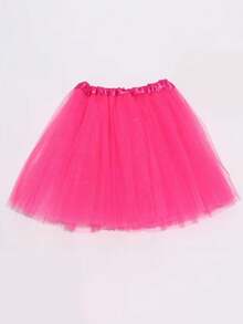 1pc Adult Tutu Skirt, Mesh Princess Puff Skirt, Cosplay Tutu Dress, Birthday Party Role Play Costume, Dance Performance Puff Skirt - Hot Pink - View 5