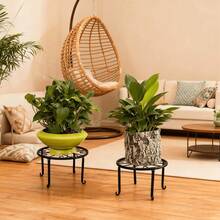 SHENGMAO--1/2/4/5/6-7Tier Plant Stand, Iron Flower Stand,Heavy-Duty Metal Frame, Metal Flower Stand, High-Angle Multi-Tier Plant Rack, Indoor/Outdoor Flower Pot Display Stand. Crafted From Iron With A Sleek, Minimalist Design For Easy Disassembly. This Versatile Stand Fits Seamlessly In Living Rooms, Entryways, Offices, Or Outdoor Patios And Gardens. Available In Multiple Colors. - 1層黑色2PCS - 查看 9