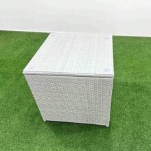 Fimous Rattan Sofa Set Outdoor Garden Furniture Set With Square Coffee Table Loveseat Sofa Side Table Light Grey - Light Grey - View 4