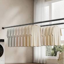 Stainless Steel Closet Clothes Rod, Bathroom Curtain Rod, Garment Hanging Device, Balcony Drying Rack, Curtain Hanging Device, Available In Gold, Black, White, Silver, With Screws