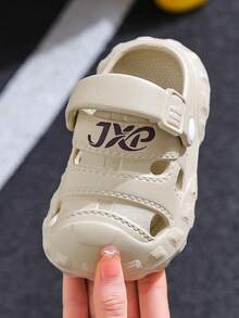 1双儿童透气凉鞋，夏季防滑时尚百搭幼儿男女童轻便拖鞋 - 卡其色 - 查看 5